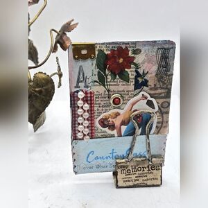 "5/$25" Pin Up Girl Summertime Artist Trading Card ATC W/Altered Holding Clip
